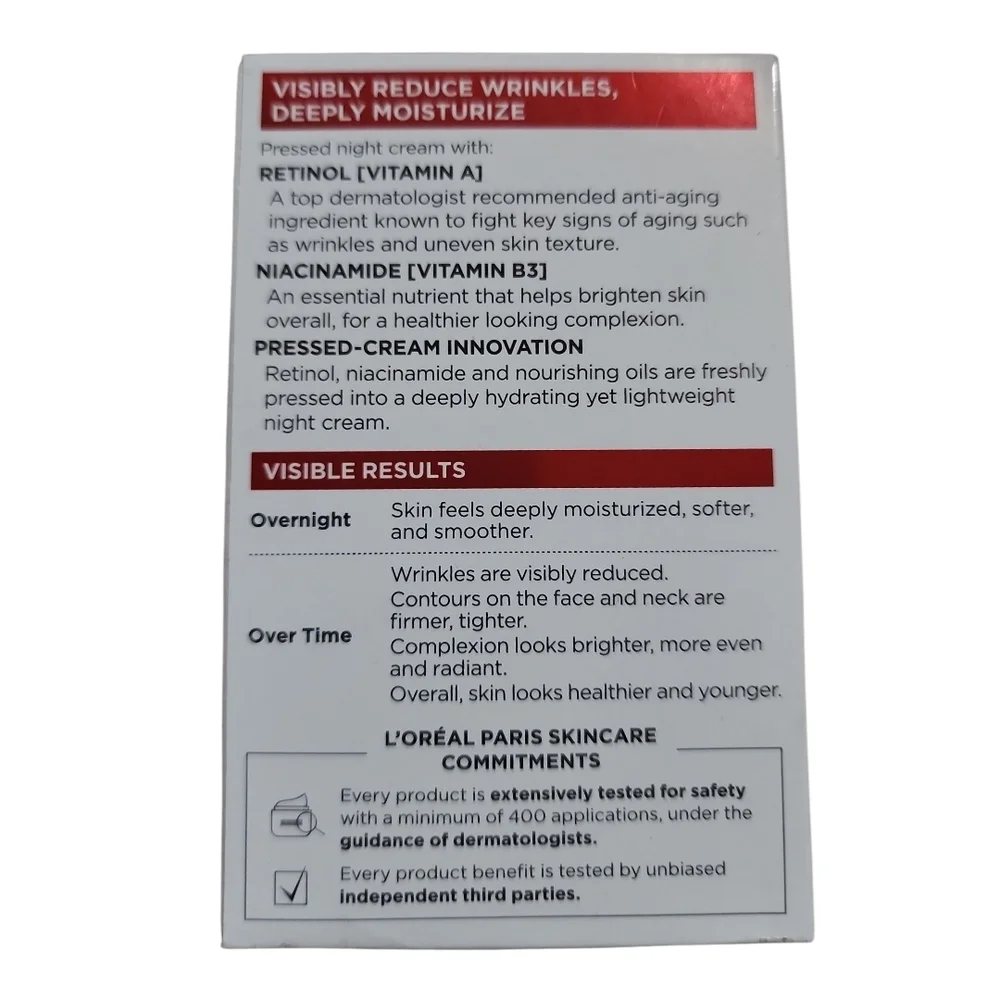 L'Oreal Paris Revitalift Pressed Night Cream with Retinol, Niacinamide, 1.7 oz - Picture 4 of 4